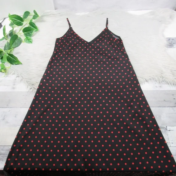 Zanzea Black Red Polkadot Boho Maxi Dresses Women's Size 6 Oversized/Relaxed Fit - Picture 3 of 11